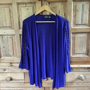 Women's Travelers by Chico's 3 (US XL / 16)  Purple Open Front Cardigan 3/4 Slee